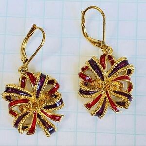 Vintage QVC Joan Rivers Ribbon Earrings featuring Swarovski Crystal Stones